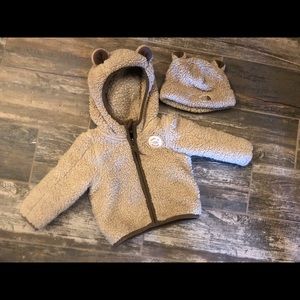 The north face baby jacket and hat